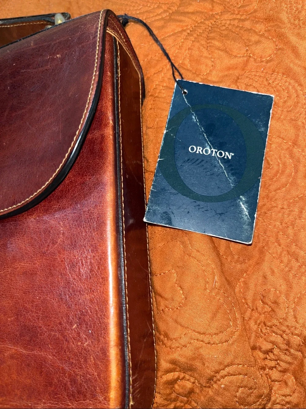 💥NEW💥VINTAGE AUSTRALIAN ANILINE COWHIDE CLUTCH by OROTON 9.5 x 8